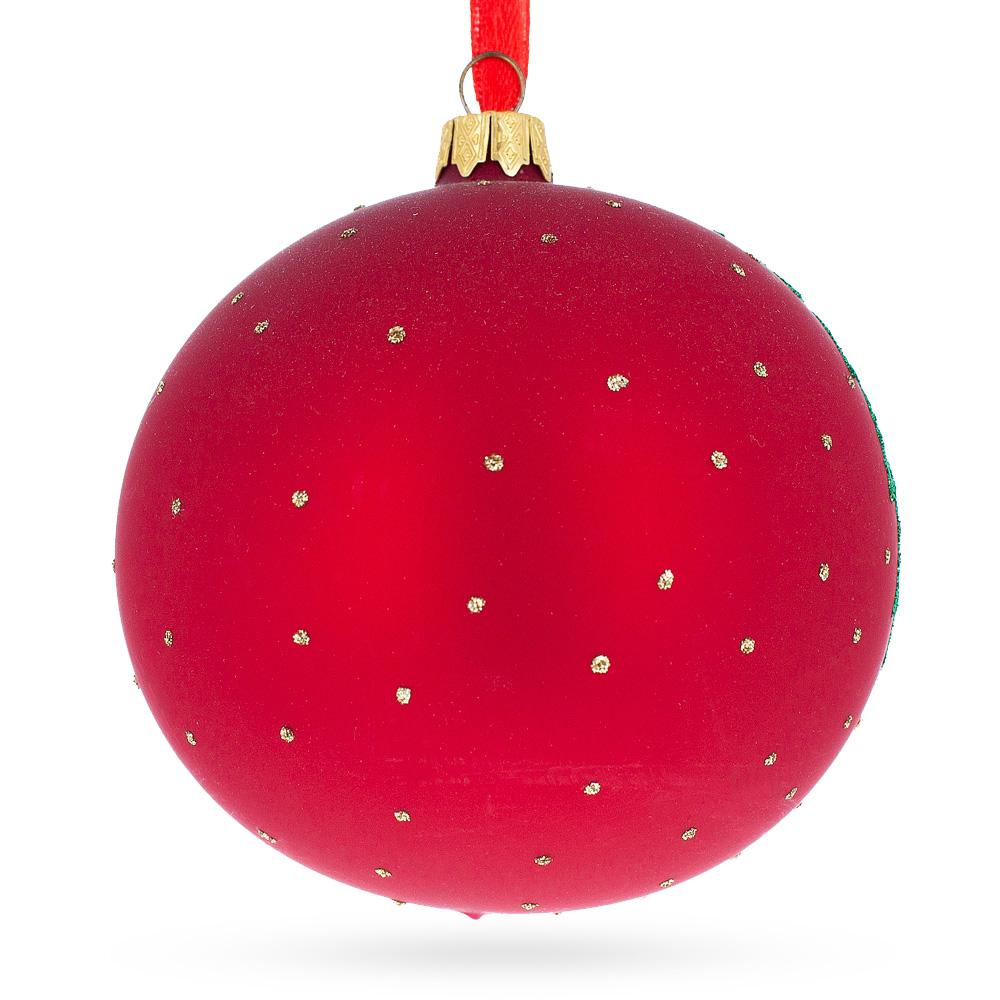 Cozy Bear Family Glass Ball Christmas Ornament 4 Inches