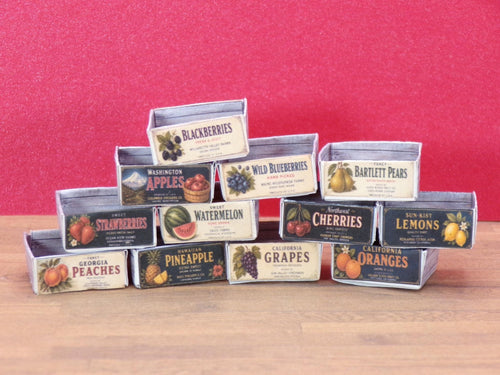 12 Vintage Fruit Crates – 1:24 Scale Miniature (PDF Download)