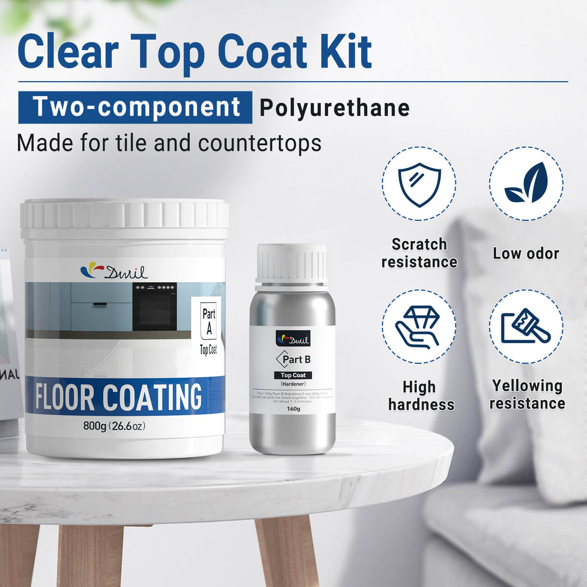 DWIL Clear Top Coat Kit for Floors, Tubs & Tile