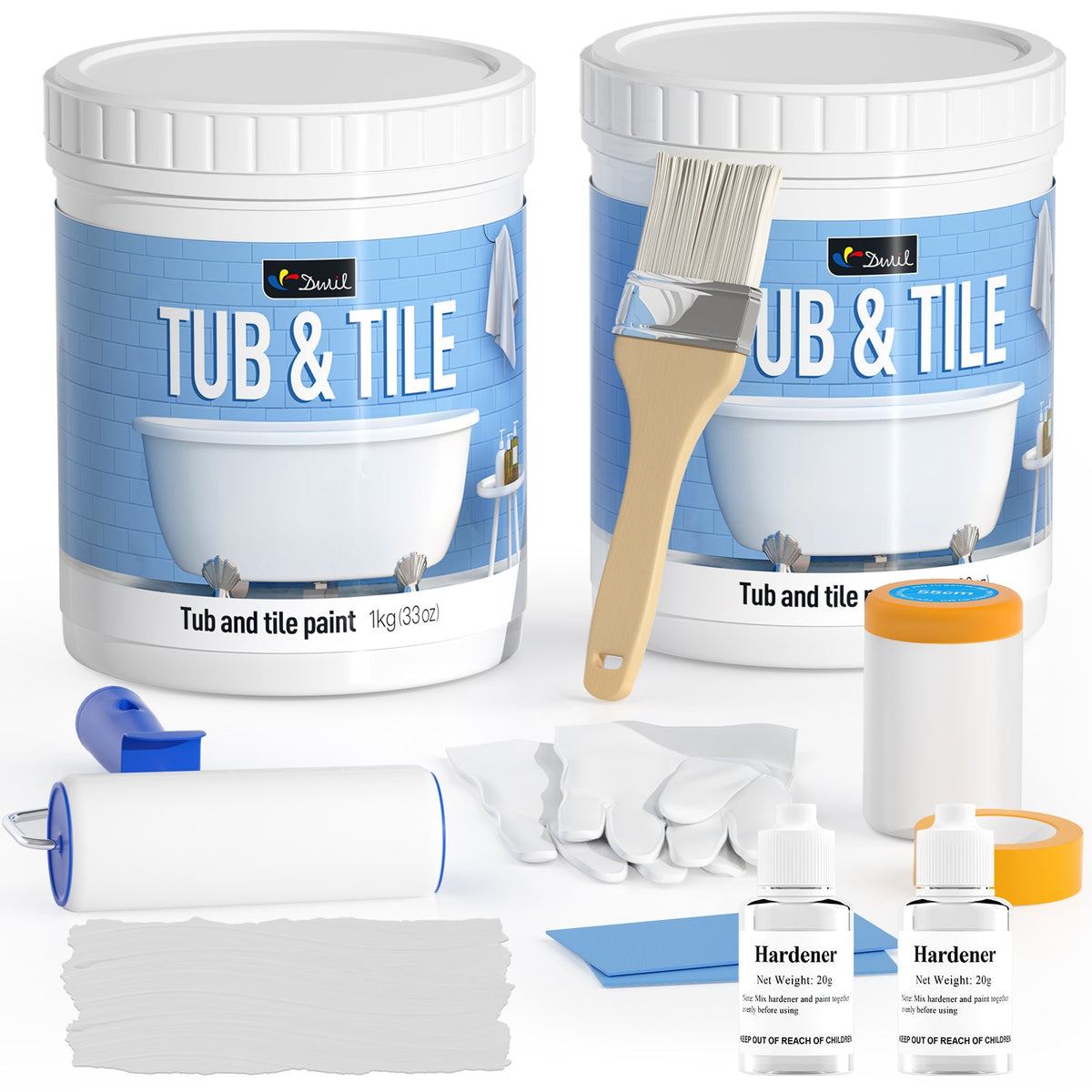 DWIL Water-Based Tub & Tile Refinishing Kit with Tools