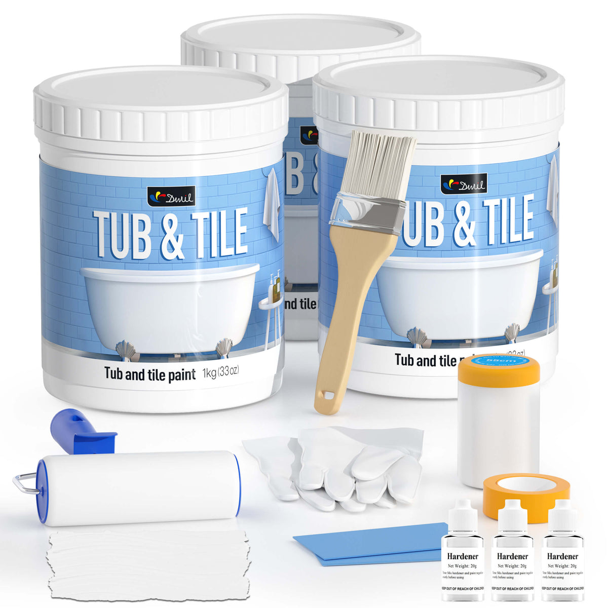 DWIL Water-Based Tub & Tile Refinishing Kit with Tools