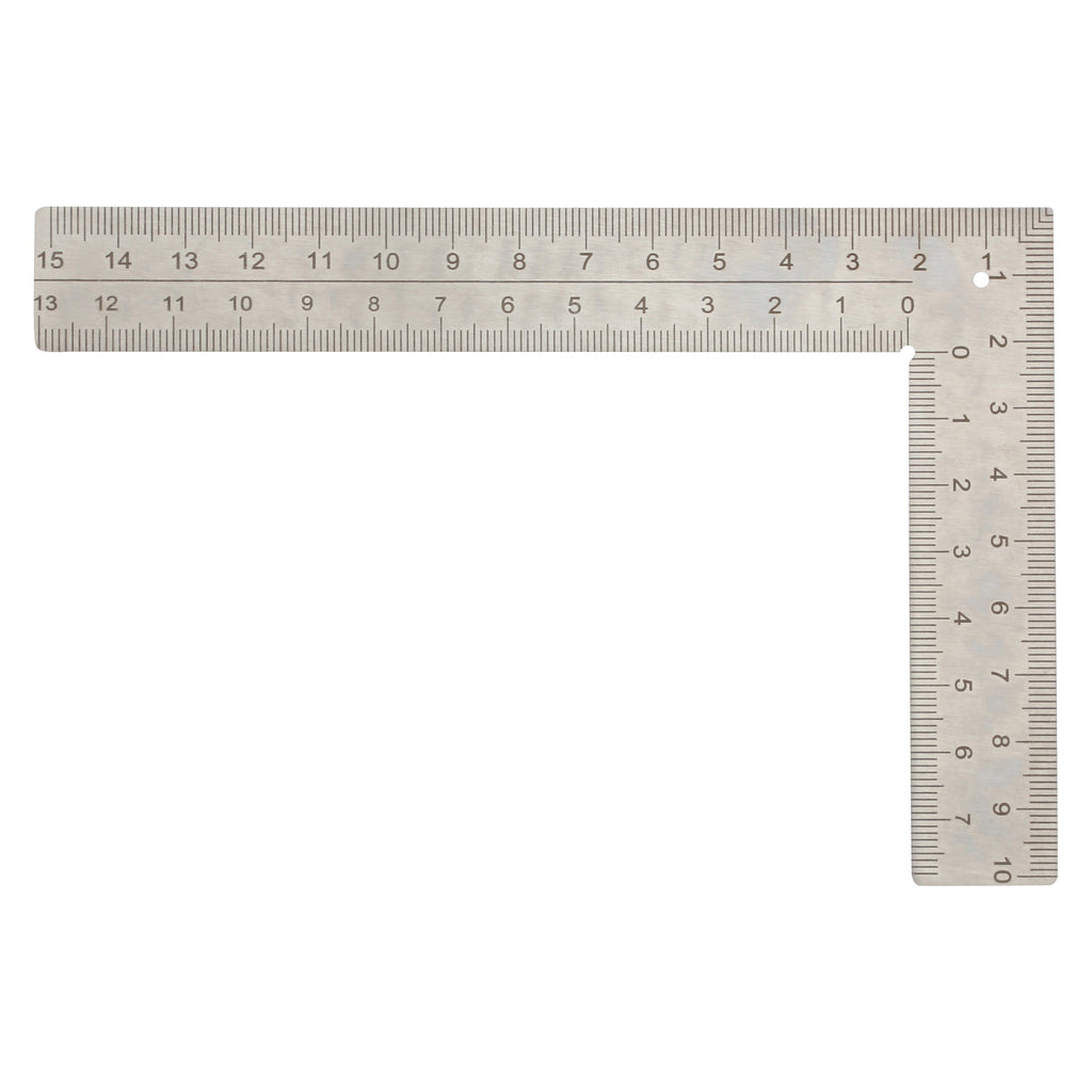 Square Metric Ruler for Metalsmiths and Jewelers, Stainless Steel, 90°
