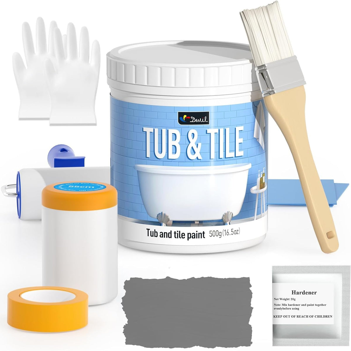 DWIL Water-Based Tub & Tile Refinishing Kit with Tools