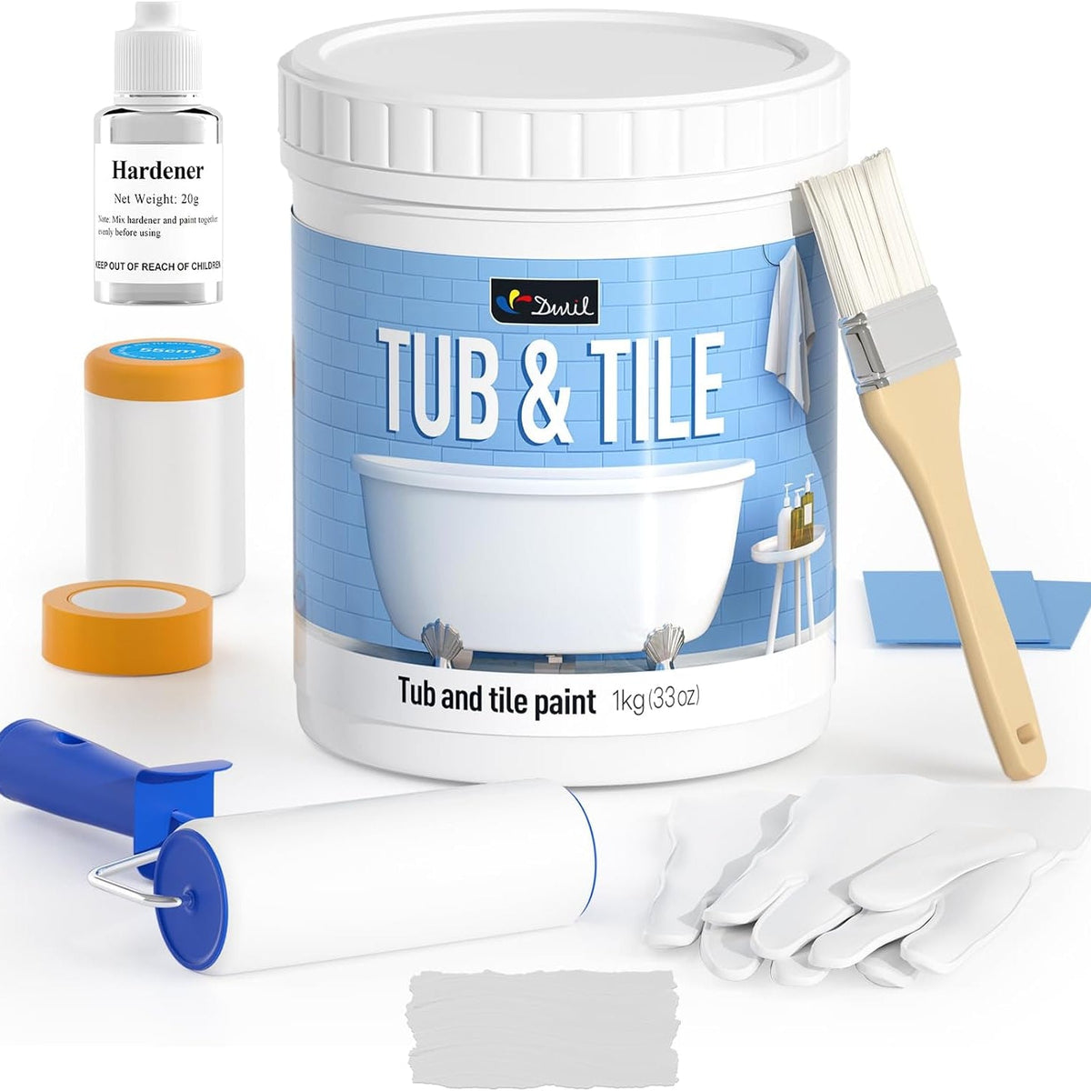 DWIL Water-Based Tub & Tile Refinishing Kit with Tools