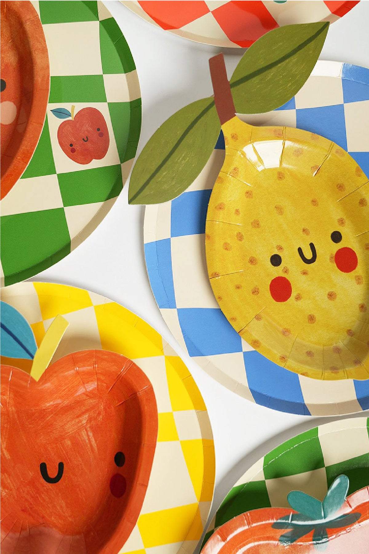 Little Chef Checkered Party Plates (9 Inch, 12 Count) | Kids Cooking Birthday Party Supplies | Colorful Checkerboard Paper Plates