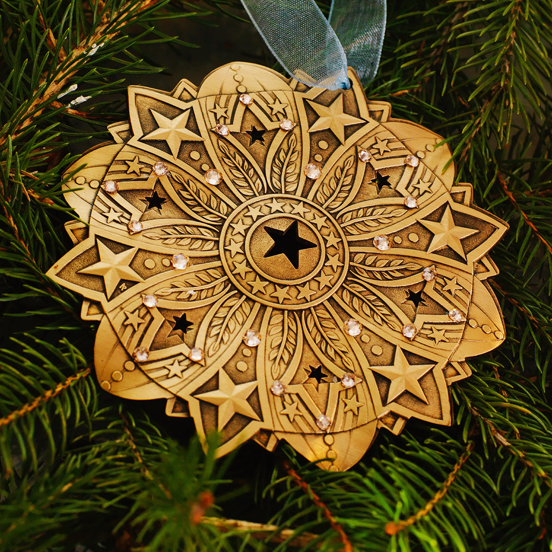 Star Spangled Snow Crystal 2026 Ornament (Bronze)