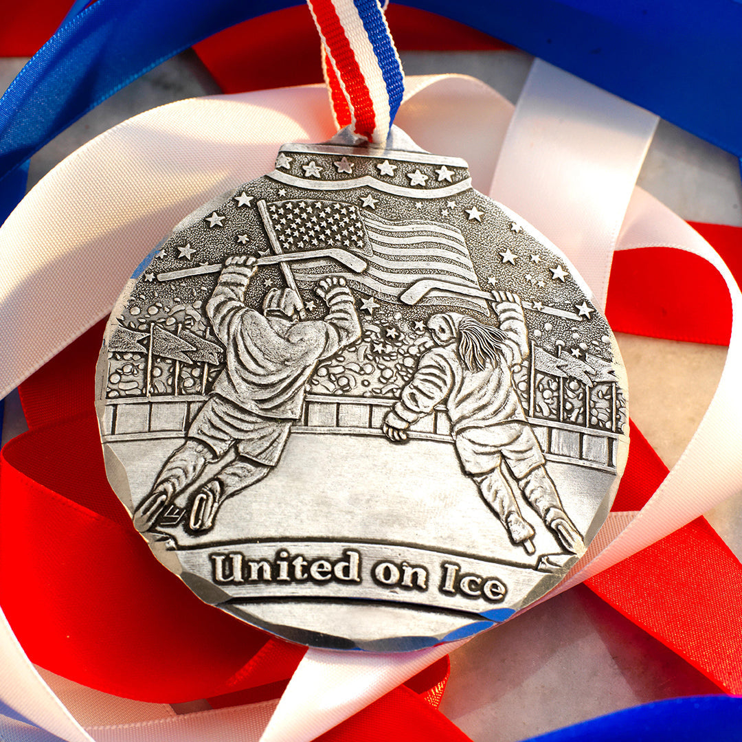 United on Ice Patriotic Hockey Ornament
