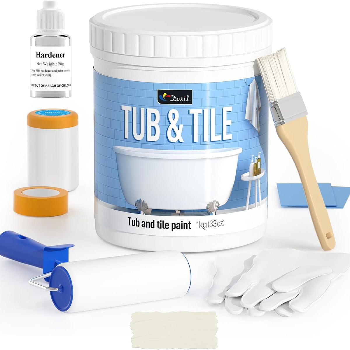 DWIL Water-Based Tub & Tile Refinishing Kit with Tools