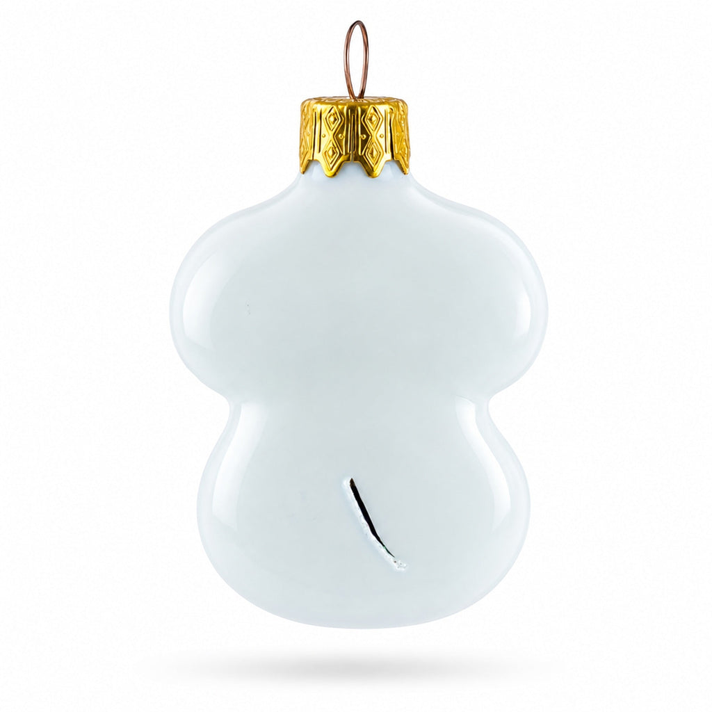 White Elephant with Red Heart Mini Glass Christmas Ornament
