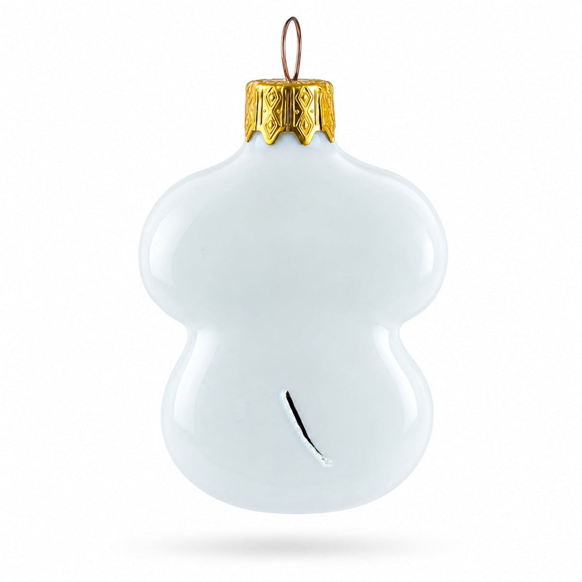 White Elephant with Red Heart Mini Glass Christmas Ornament