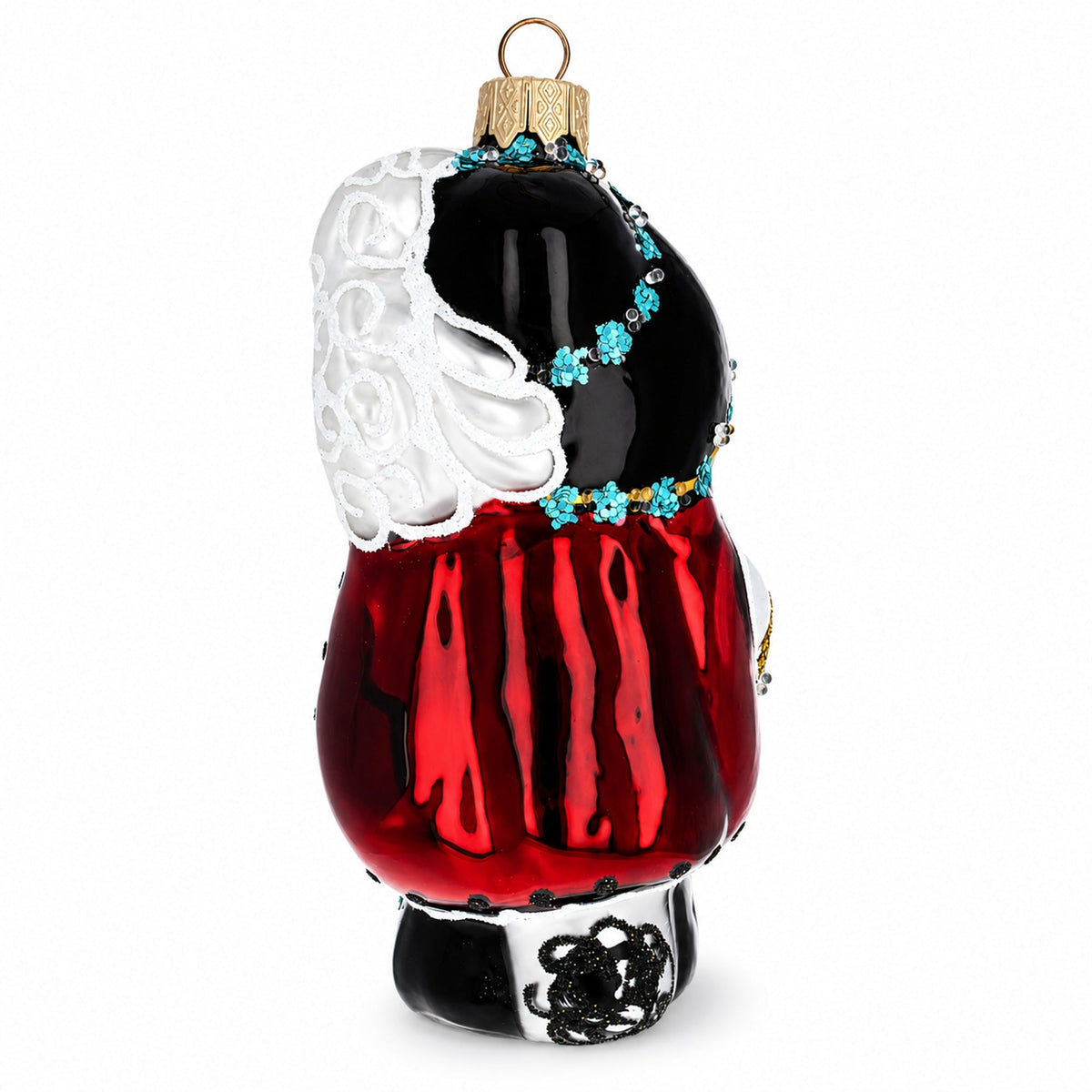 Puss in Boots Wearing Ornate Suit Glass Christmas Ornament