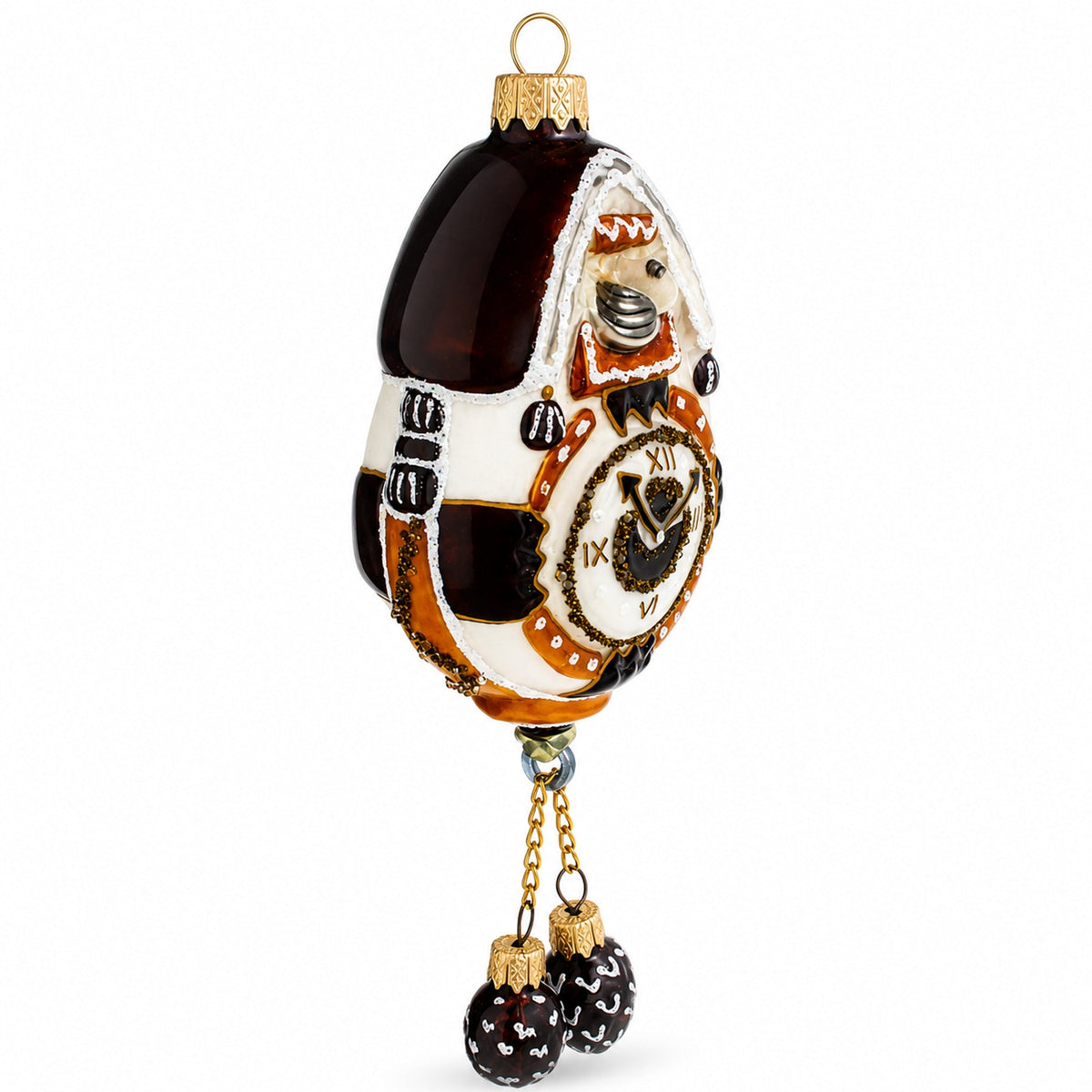Traditional German Cuckoo Clock Glass Christmas Ornament