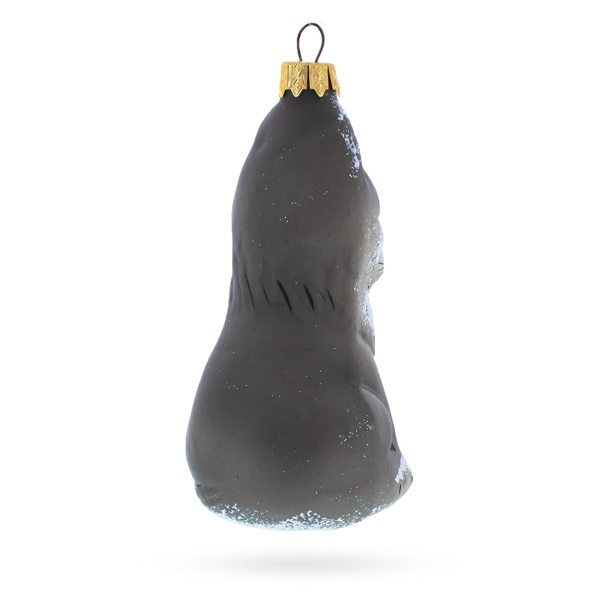 Gray Wolf Glass Christmas Ornament