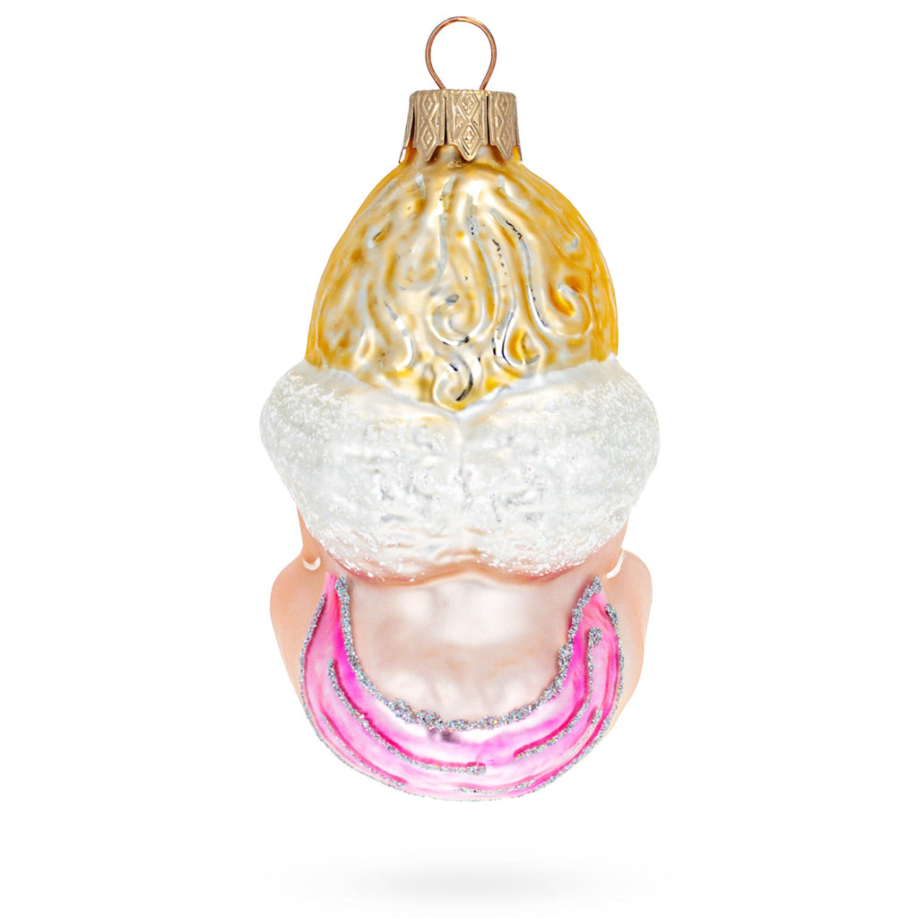 Cherub Angel in Prayer Glass Christmas Ornament