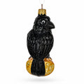 Black Crow Glass Christmas Ornament