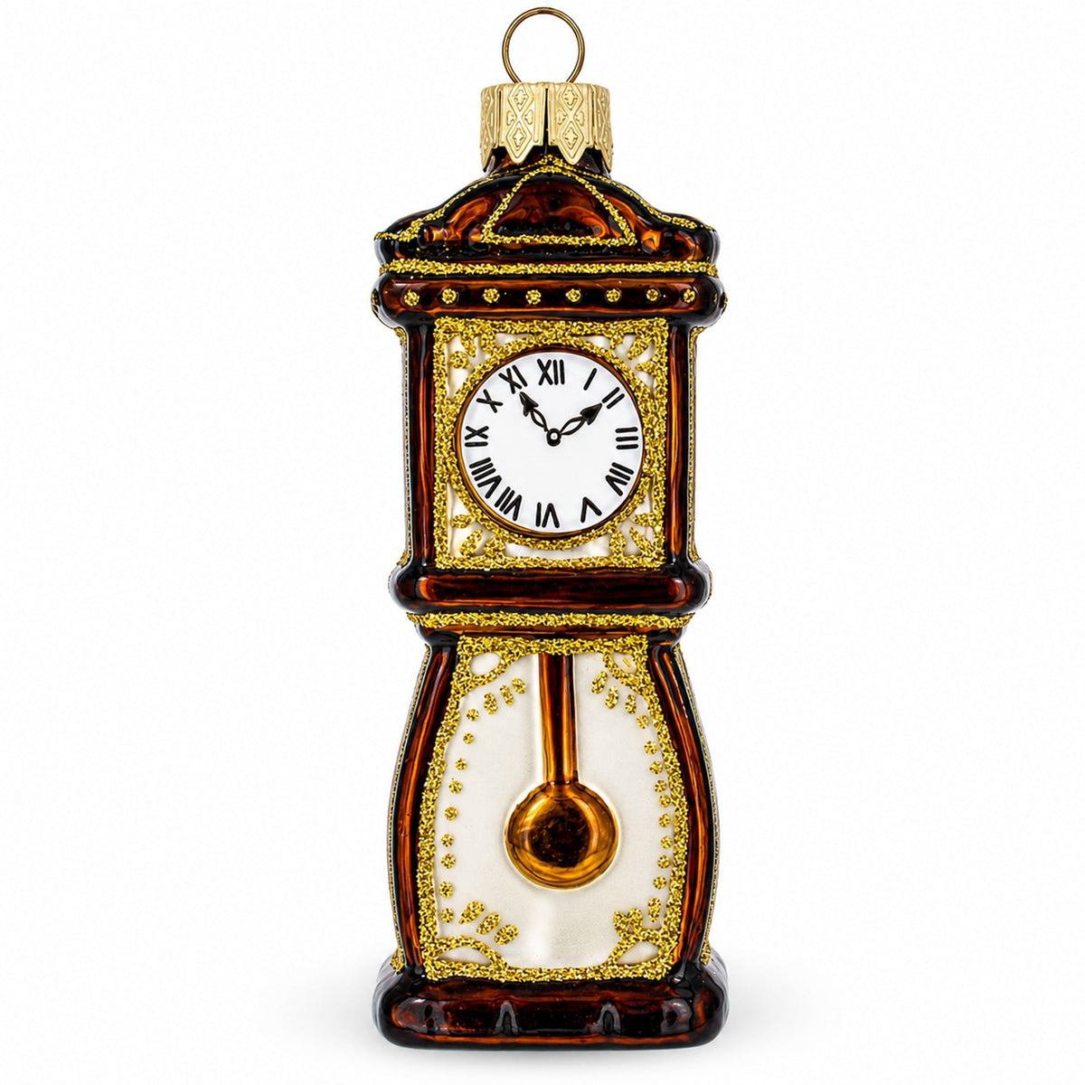 Grandfather Clock Glass Christmas Ornament