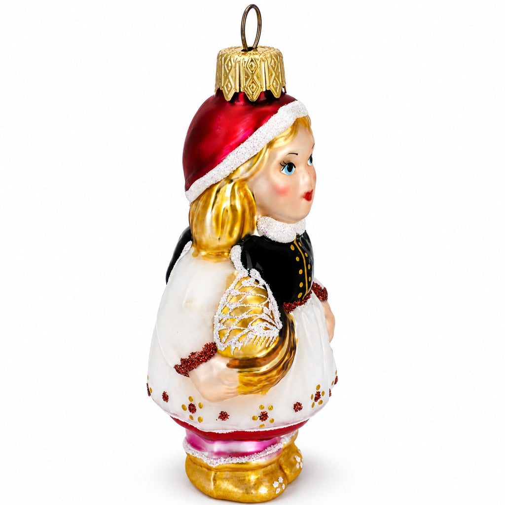 Red Riding Hood Glass Christmas Ornament