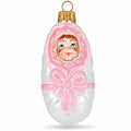 Newborn Baby Girl Glass Christmas Ornament