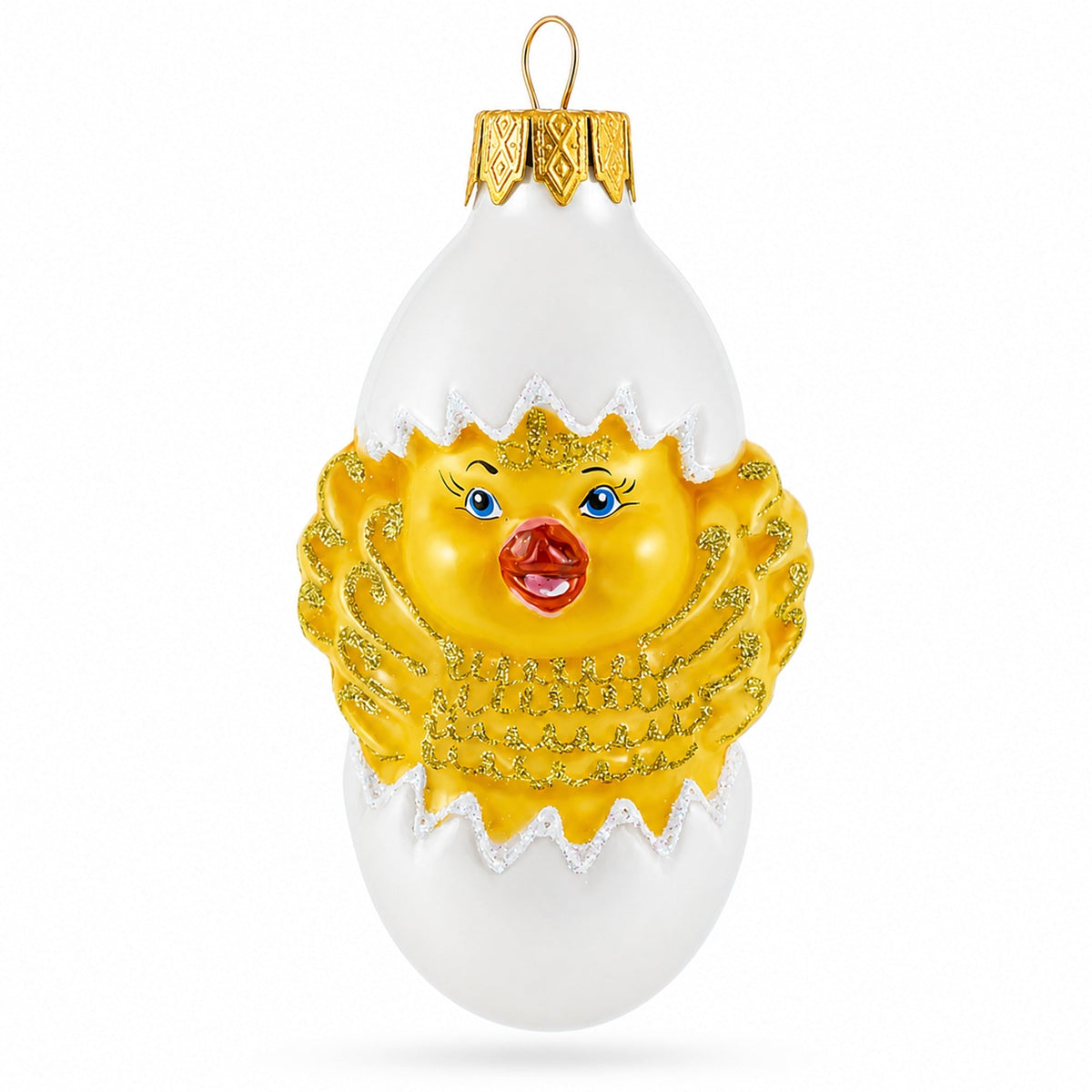 Baby Chick in Egg Glass Christmas Ornament