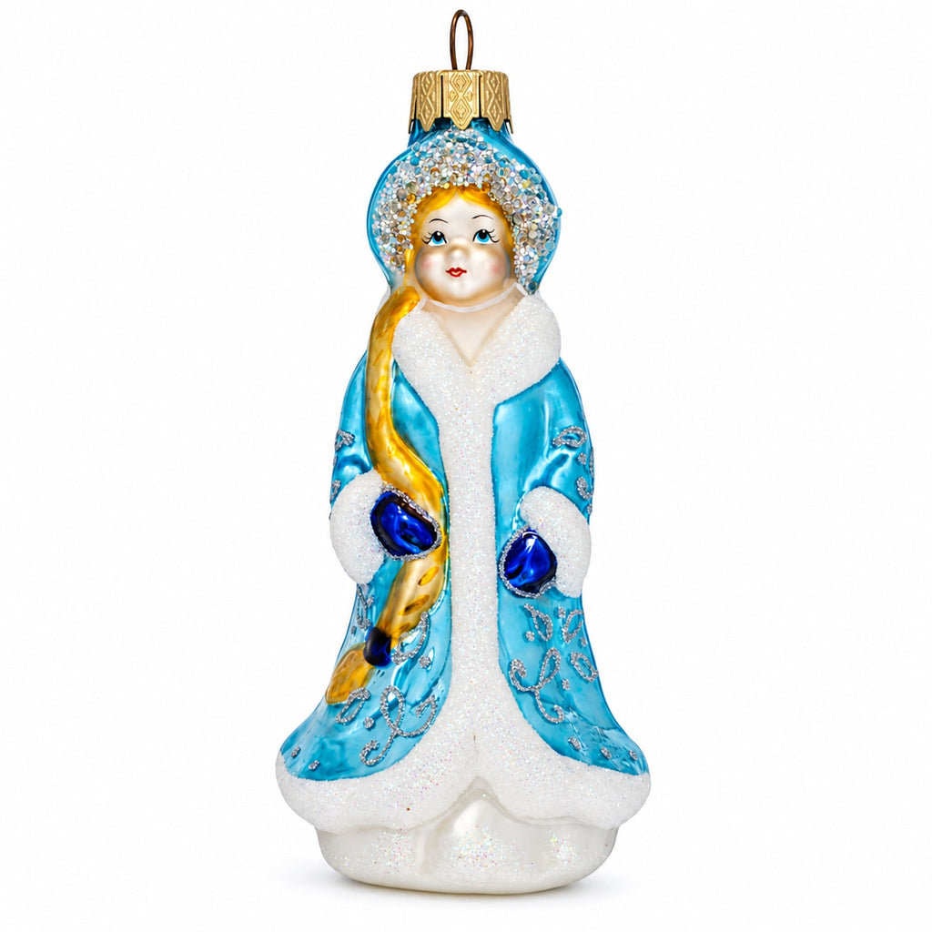Snegurochka Snow Maiden Glass Christmas Ornament