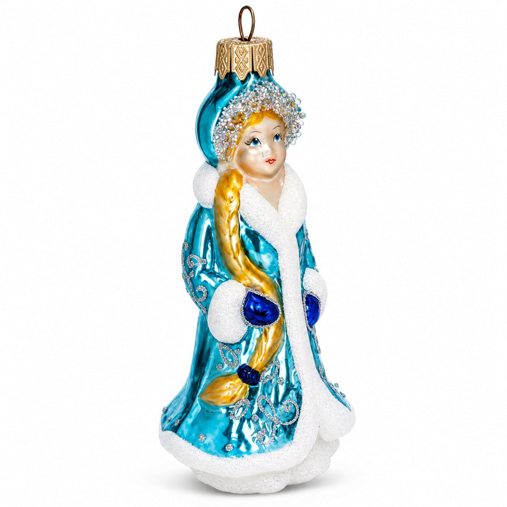 Snegurochka Snow Maiden Glass Christmas Ornament