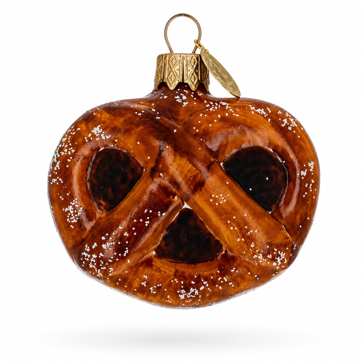 Glazed Salty Pretzel Glass Christmas Ornament