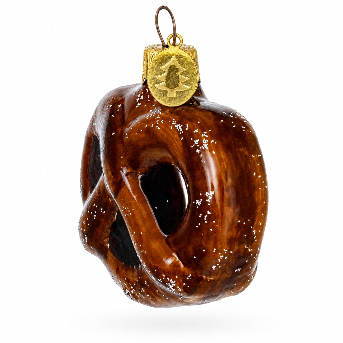Glazed Salty Pretzel Glass Christmas Ornament