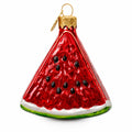 Juicy Watermelon Slice with Black Seed Glass Christmas Ornament