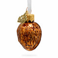 Realistic Walnut with Textured Shell Glass Christmas Ornament
