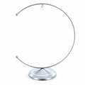 Crescent Moon Silver Metal Ornament Display Stand 8.8 Inches