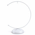 Crescent Moon White Painted Metal Ornament Display Stand 8.8 Inches