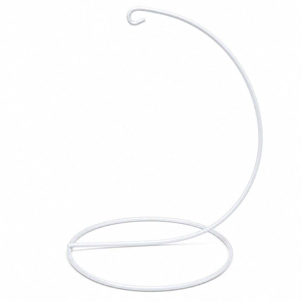 Open Frame White Painted Metal Ornament Display Stand 9.2 Inches