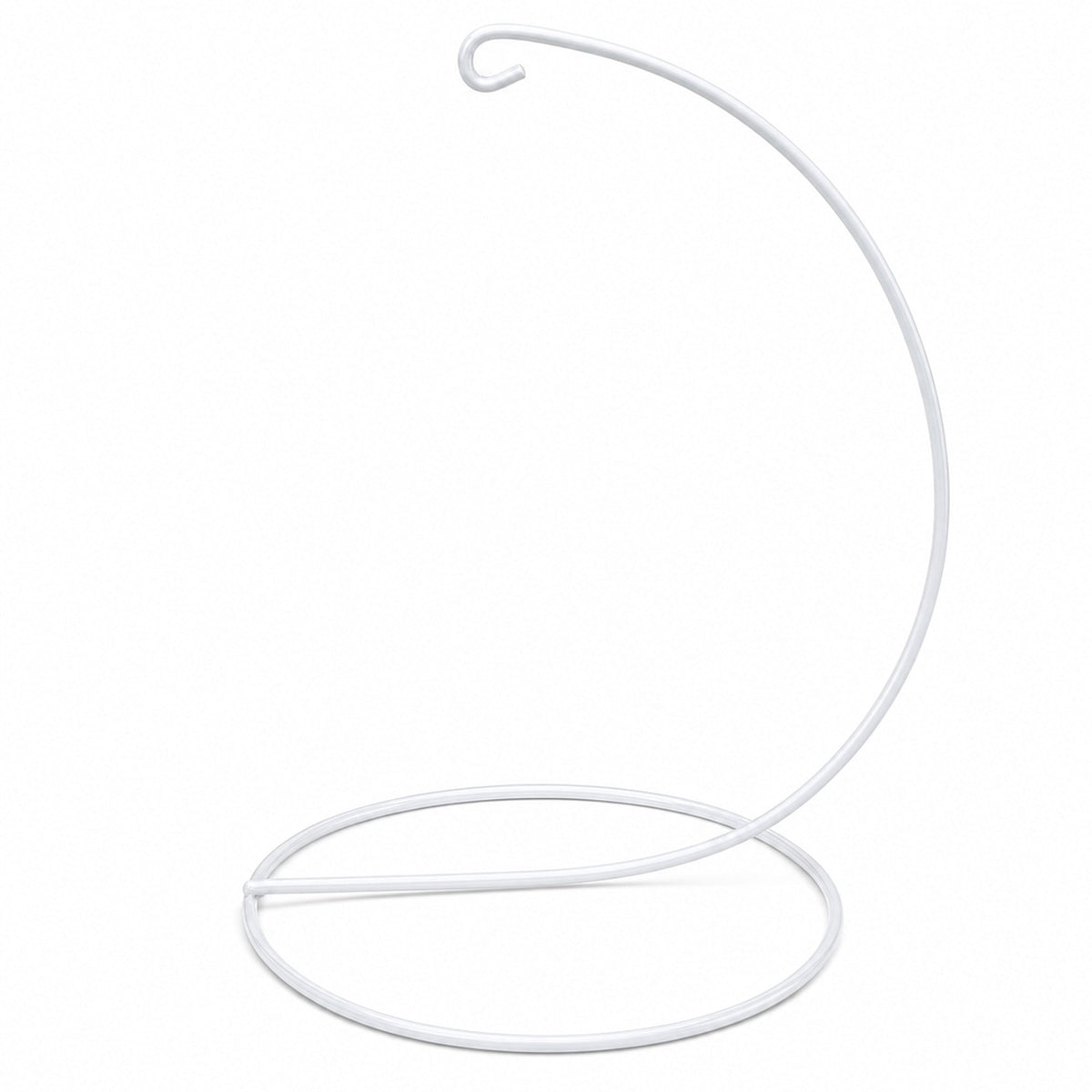 Open Frame White Painted Metal Ornament Display Stand 9.2 Inches