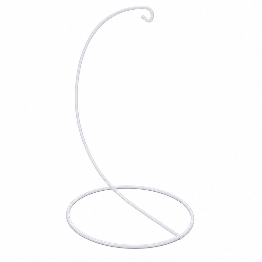 Open Frame White Painted Metal Ornament Display Stand 9.2 Inches