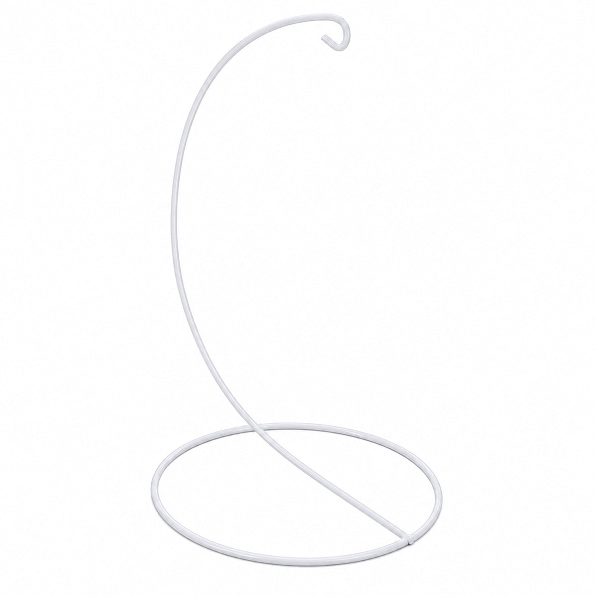 Open Frame White Painted Metal Ornament Display Stand 9.2 Inches