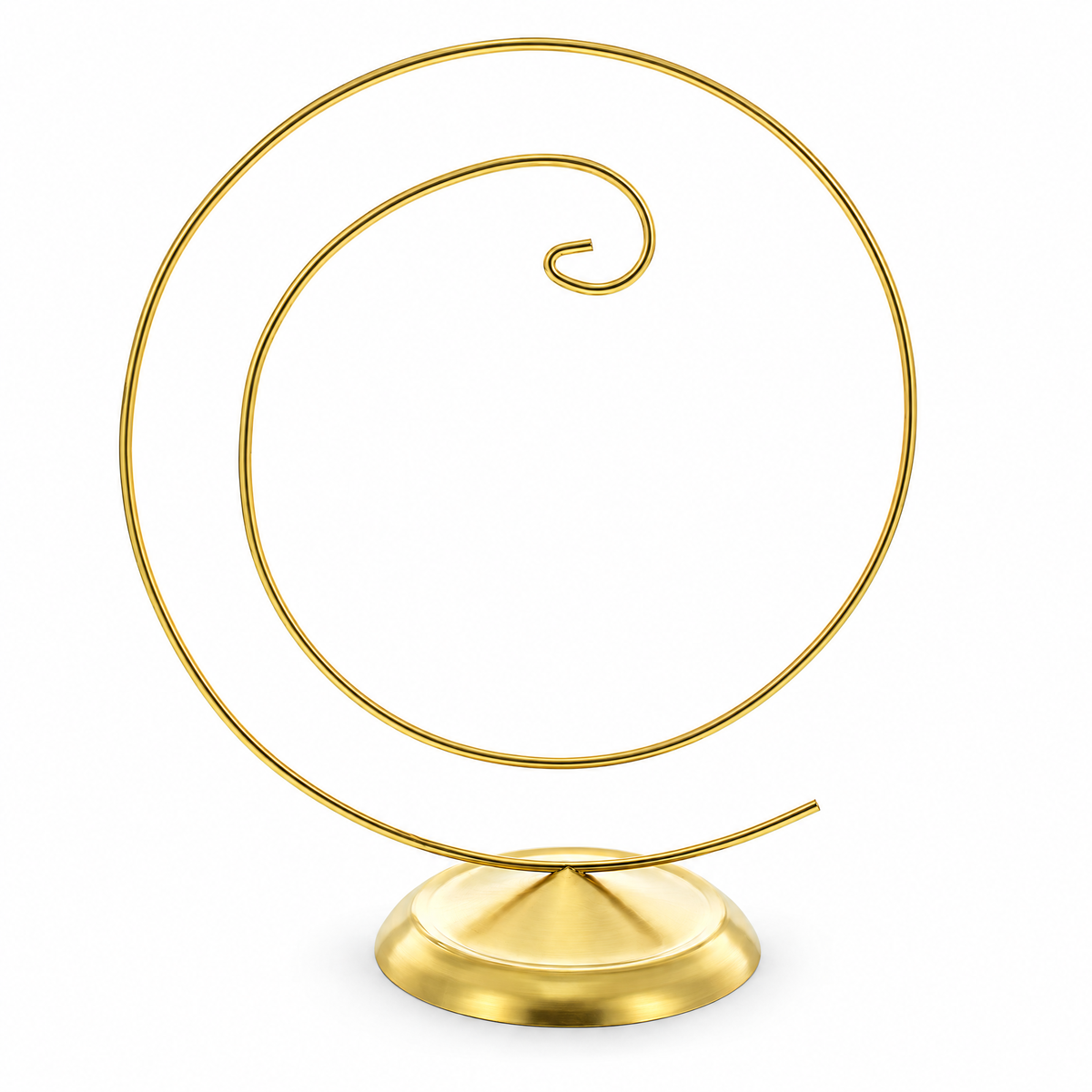 Art Deco Swirl Gold Metal Ornament Display Stand 10 Inches