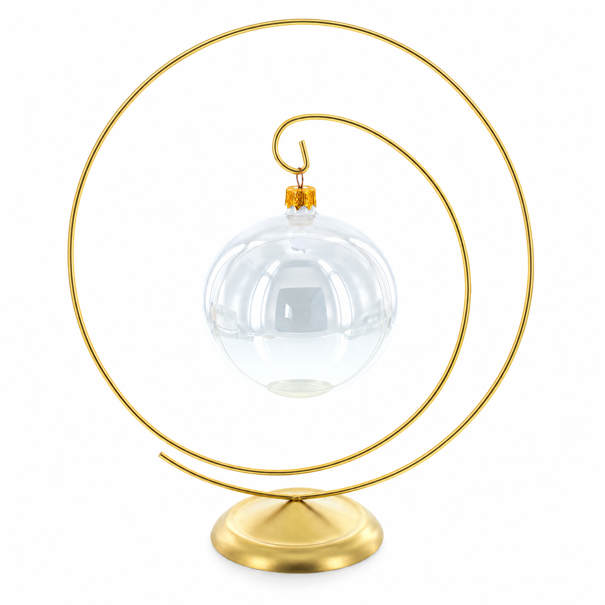 Art Deco Swirl Gold Metal Ornament Display Stand 10 Inches