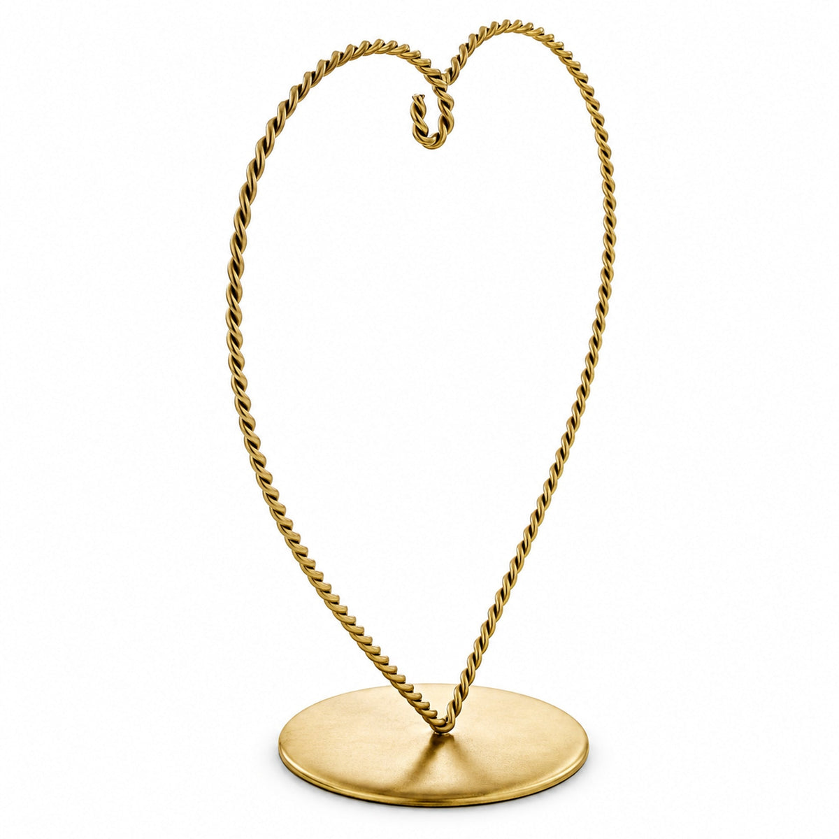 Heart-Shaped Twisted Gold Metal Ornament Display Stand 6.2 Inches