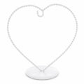 Heart-Shaped Twisted White Painted Metal Ornament Display Stand 6.2 Inches