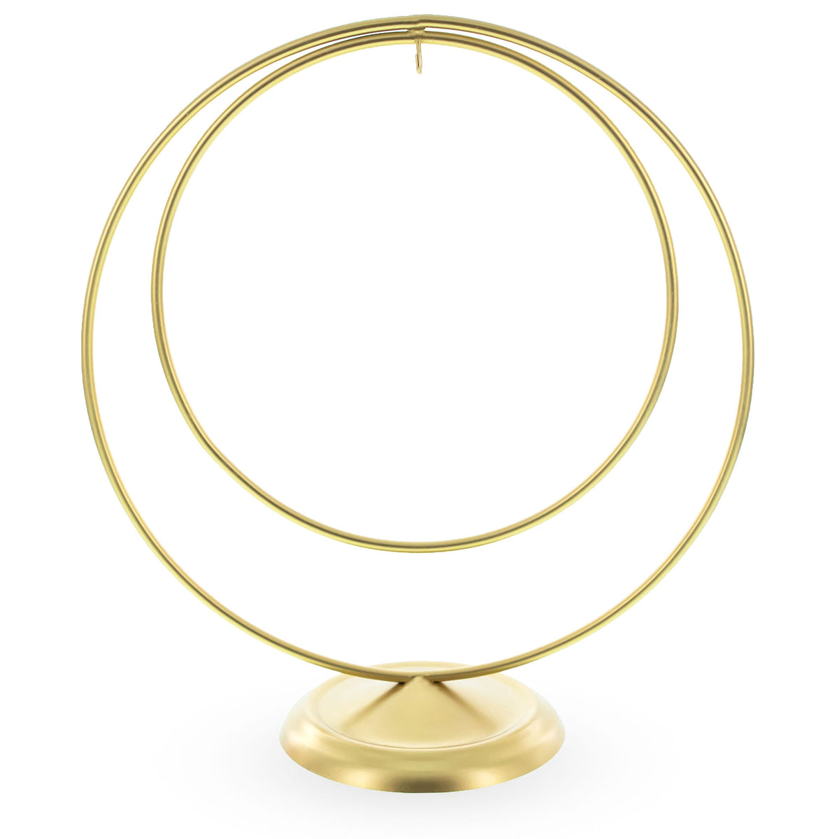 Contemporary Double Circle Gold Metal Ornament Display Stand 8.2 Inches