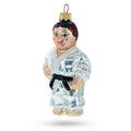 Martial Art Wrestler Glass Christmas Ornament