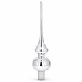 Glossy White with Sparkling Top Glass Christmas Tree Topper 11 Inches