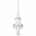 Jewel Drops on White Chandelier Clear Glass Christmas Tree Topper 11 Inches