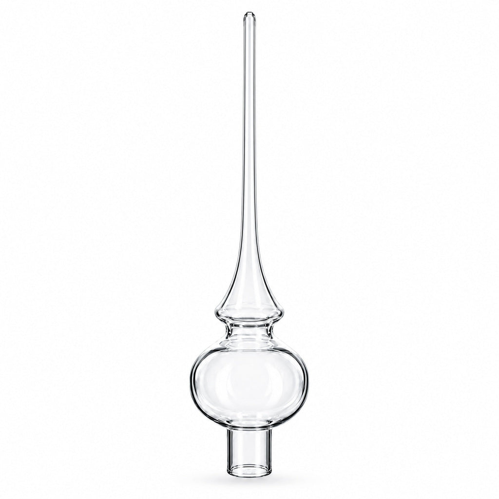 Clear Mouth-Blown Finial Glass Christmas Tree Topper 11 Inches