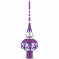 Jeweled Purple Chandelier on White Glass Christmas Tree Topper 11 Inches
