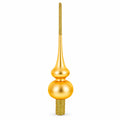 Solid Orange with Sparkling Top Glass Christmas Tree Topper 11 Inches