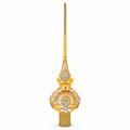 Diamonds on Rose Gold Glass Christmas Tree Topper 11 Inches