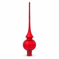 Translucent Red Glass Christmas Tree Topper 11 Inches