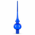 Translucent Blue Glass Christmas Tree Topper 11 Inches