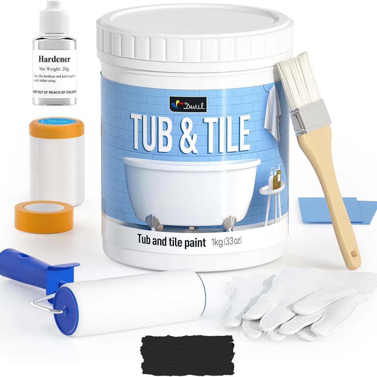 DWIL Water-Based Tub & Tile Refinishing Kit with Tools